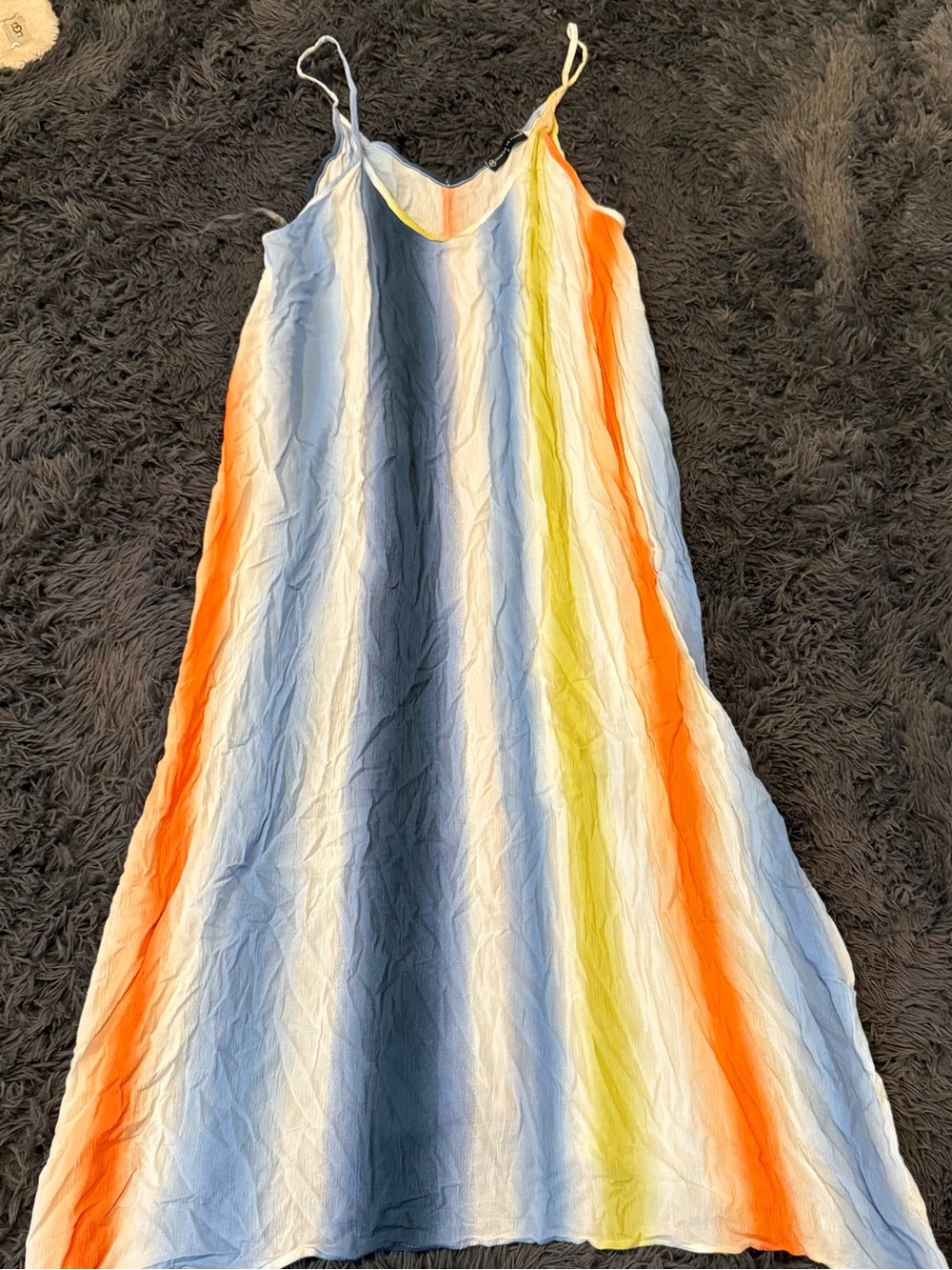 Fashion to Figure Striped Spaghetti‑Strap Dress in Blue, Orange & Yellow